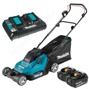 MAKITA DLM432PT2 akumulatorowa kosiarka 43cm 50L 2x18V LXT 18V 5,0Ah XPT Li-Ion (2x18v=36V)